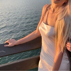 Princess Polly Blush Satin Slip Dress